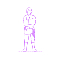 Pop Culture Star Wars Luke Skywalker Svg Line Art, Free Vectors File